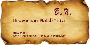 Braverman Natália névjegykártya